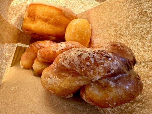 Cinnamon twist (foreground) and maple frosted (background)