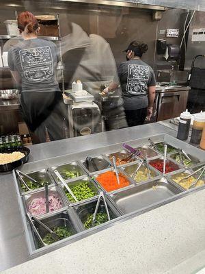 Choices of toppings  Sriracha Shrimp Bowl