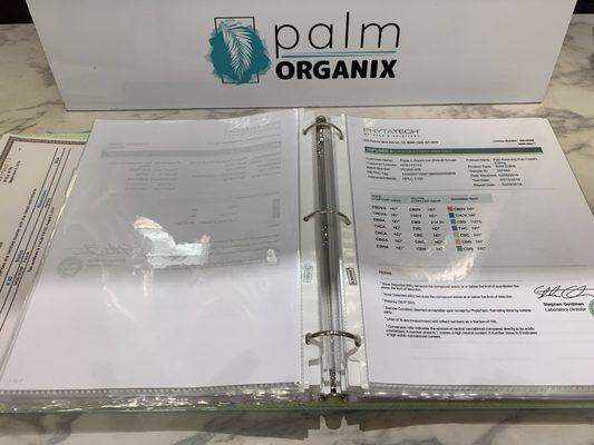 Palm Organix™ Certificates of Quality Assurance and third party lab test results are available in the store and online