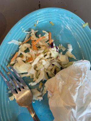 old, brown coleslaw