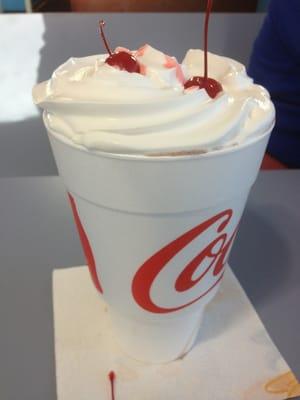 They have great hotdogs and they toast their buns! Try the moose tracks milkshake!