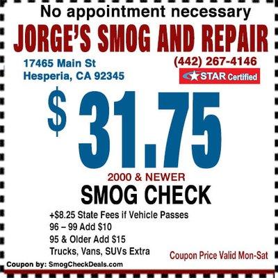 Smog Check Low Price