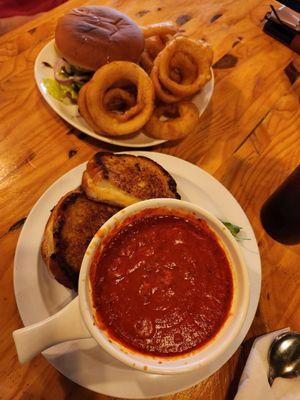 Tomato soup and grilled cheese