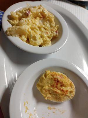 Deviled eggs and potato salad!! Yummy!!