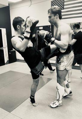 Muay Thai class pad work!