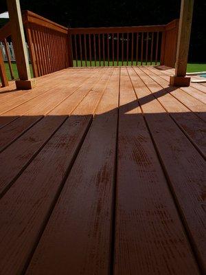 Stained deck.