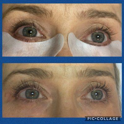 Lash lift before and after