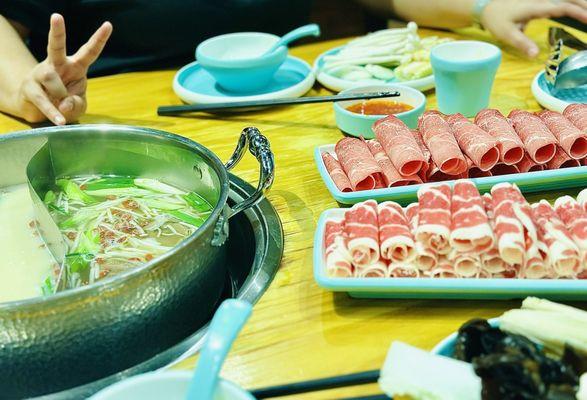 Prime Beef, Marbled Ribeye, Enoki Mushrooms, Chinese Mushrooms, Wood Ear, White Fungi, Xue Er, and Beancurd sticks