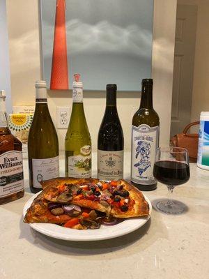 Wine and pizza