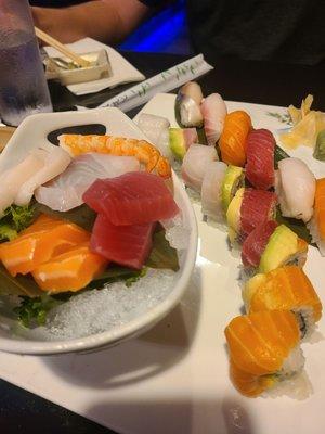 Sushi and sashimi combo