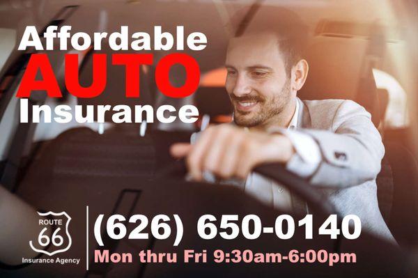 Affordable Auto Insurance Rates With Great Coverage! Call us (626) 650-0140