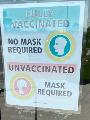 Sign on their door- No mask required even though there's once again a County mandate for everyone