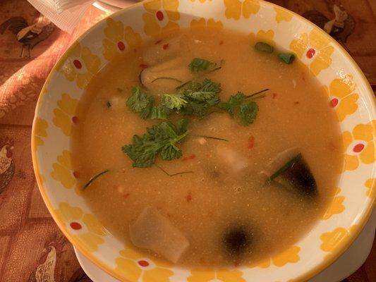 Thai soup with chicken