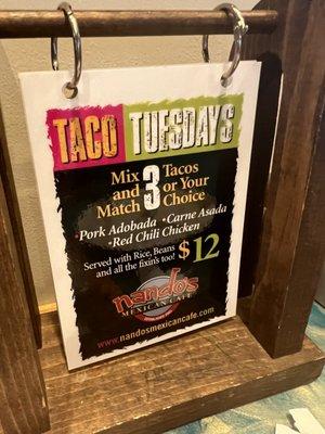 Taco Tuesday Special