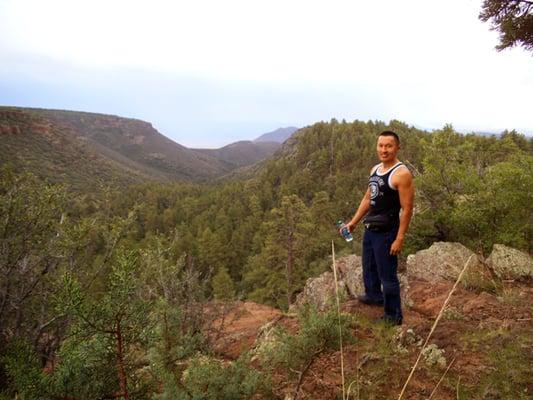 Enjoying one of the hiking trails in the Prescott National Forest.