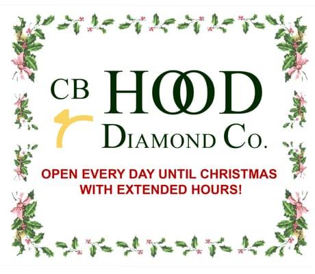 Now open Sunday and Monday from 10-4pm until christmas!