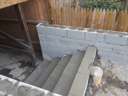 New stairs in the basement.