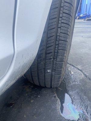 Nail in tire