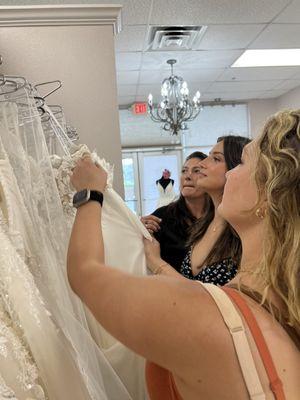 Viewing their dresses