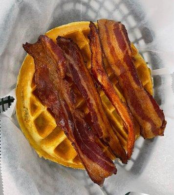 Bacon and waffle.