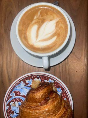 Ham & Cheese Croissant & Hot Vanilla Latte