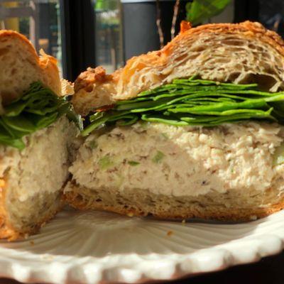 chicken salad on whole grain croissant