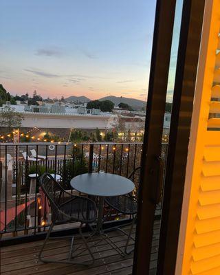 Our balcony overlooks patio