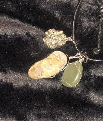 Pyrite, citrine, green adventurine