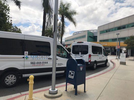 At Kaiser Permanente ER entrance - Downey, CA  picking up patient going to San Diego, CA to a senior facility - Stretcher Transport.