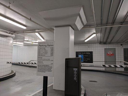 Current parking rates by exit - Garage at Post Office Square 2022