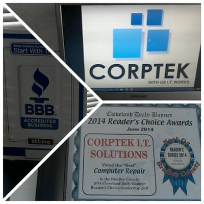 Best of the Best Award Winner, The only BBB A+ Rated I.T. company in Cleveland, Corptek High Tech even Higher Standards.