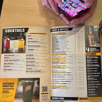 Drink menu