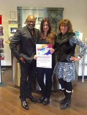 Owner Desiree Terry-Ibarria with Tony Gates and  Noël Smith showing Estilo's support for Albie Stylin'.