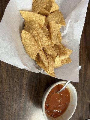 Chips and ranchero sauce (weird)