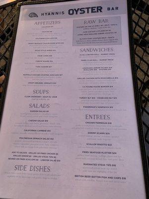 Menu side 1