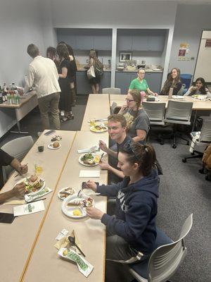 Graduate students at Friendsgiving