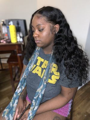 Frontal sew in + hair