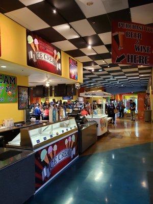 Beer and wine is purchased from the ice cream counter.