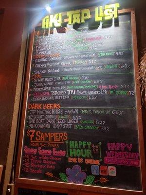 Today's beverage board!  Great selection and prices... love that they have happy hour too!