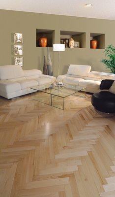 Natural Select Grade Hard Maple in a Herringbone Pattern