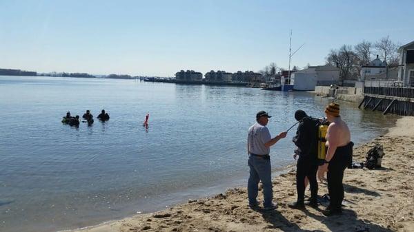 Training Dives on a beach around the corner from the shop