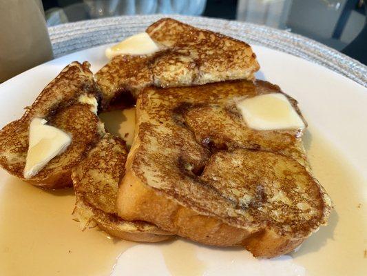 French Toast made with their cinnamon bread...