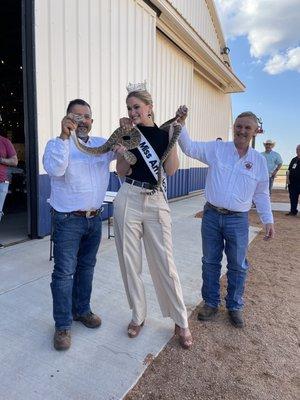 Miss America, Rattlesnakes and WASP History for Dinner at Ludlum (LMI) after a wonderful day of training!