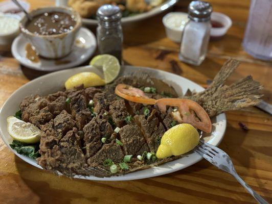 Fried flounder