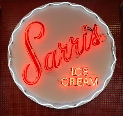 Sarris Ice Cream Shop sign located in Canonsburg, Pennsylvania.