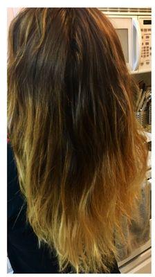 This is what my hair looked like after they "fixed" the first balayage.