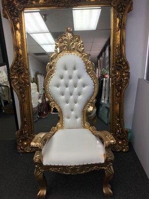 Royalty gold and white throne chair princess chair for prom