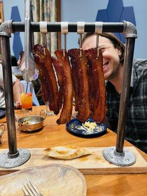 Candied Bacon and bread