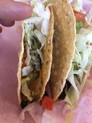 Grilled veggie taco, barely filled