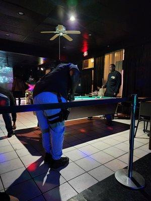 Security playing pool